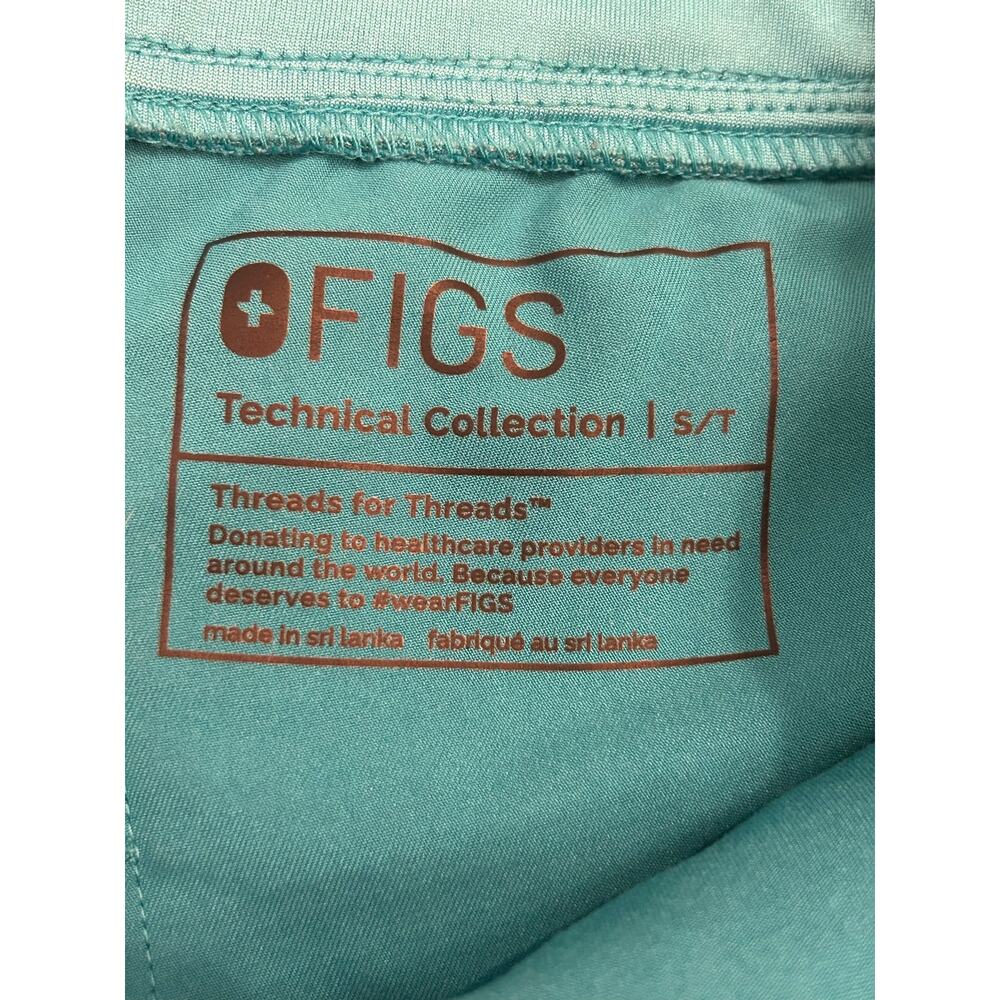 FIGS Technical Collection Jogger Scrub Pants Teal Drawstring Cargo Small Tall - Picture 3 of 3